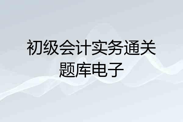 初级会计实务通关题库电子