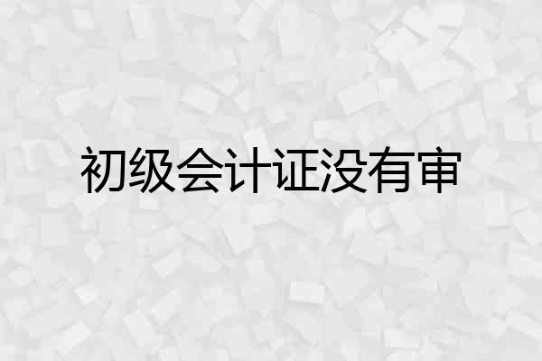 初级会计证没有审