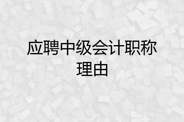 应聘中级会计职称理由