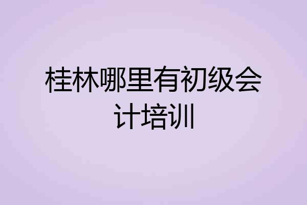 桂林哪里有初级会计培训