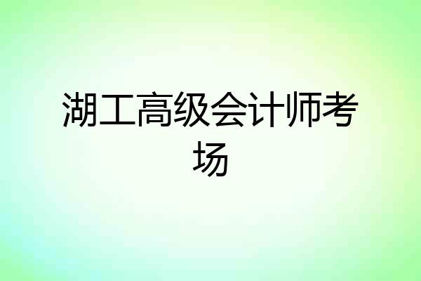 湖工高级会计师考场