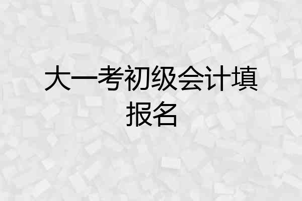 大一考初级会计填报名