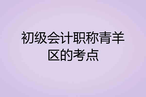 初级会计职称青羊区的考点