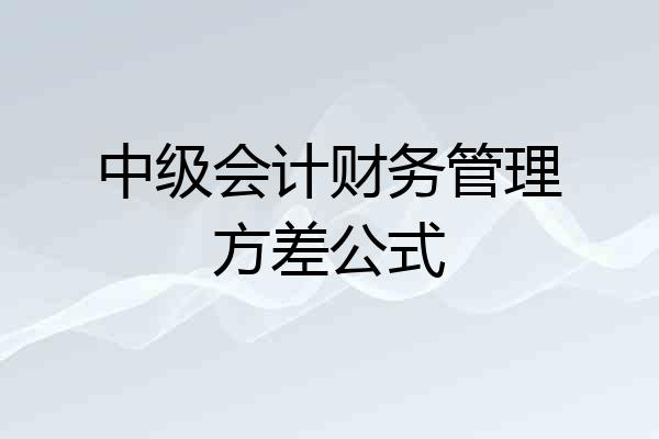 中级会计财务管理方差公式