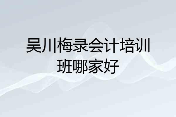 吴川梅录会计培训班哪家好
