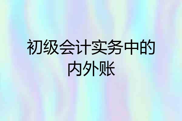 初级会计实务中的内外账