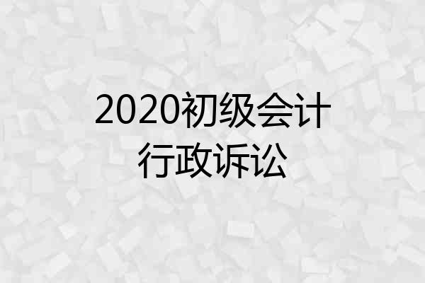 2020初级会计行政诉讼