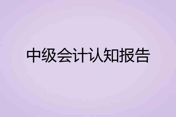 中级会计认知报告