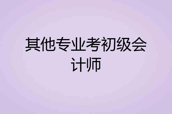 其他专业考初级会计师