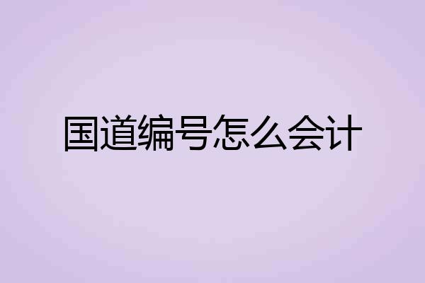 国道编号怎么会计