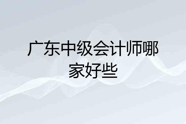 广东中级会计师哪家好些