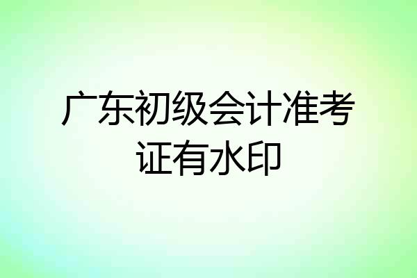 广东初级会计准考证有水印