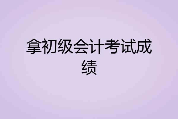 拿初级会计考试成绩