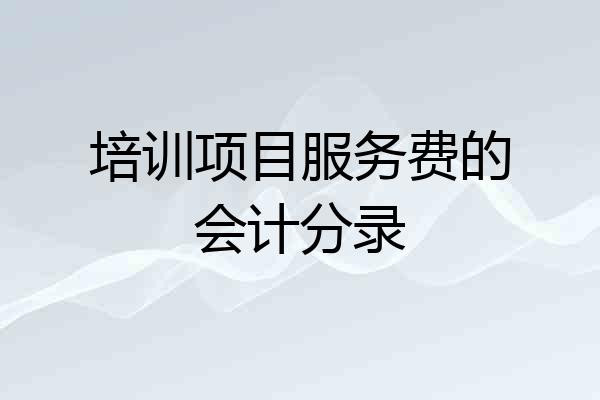 培训项目服务费的会计分录