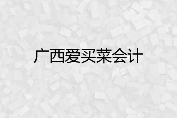 广西爱买菜会计