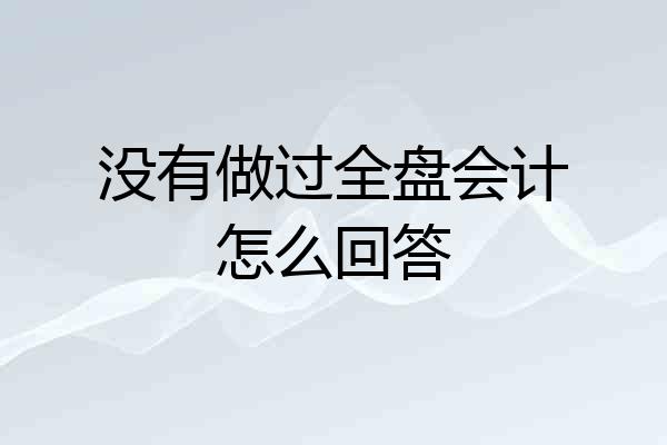 没有做过全盘会计怎么回答