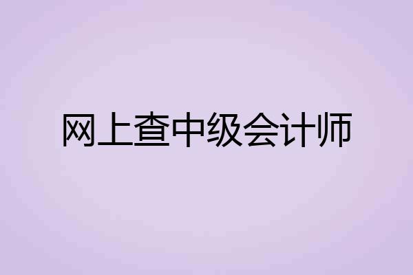 网上查中级会计师