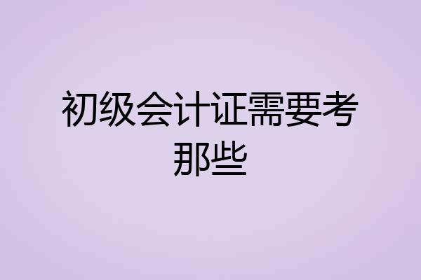 初级会计证需要考那些
