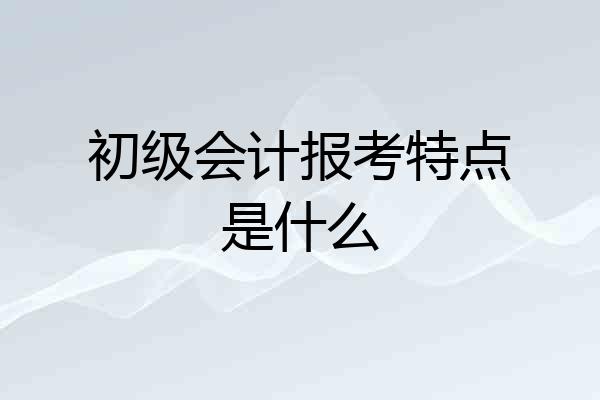 初级会计报考特点是什么
