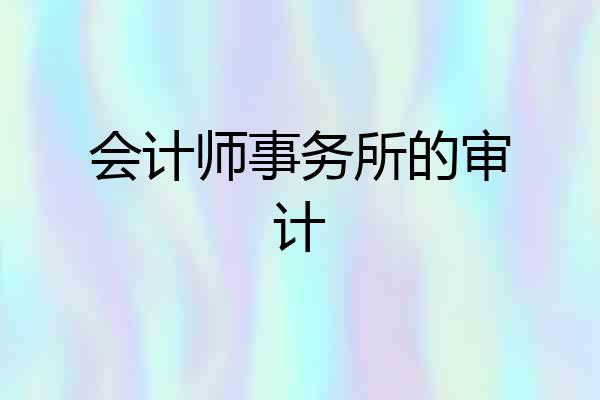 会计师事务所的审计