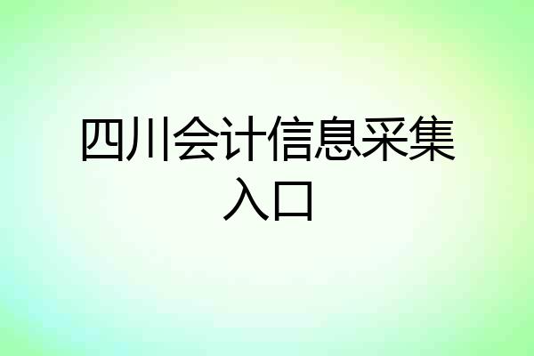 四川会计信息采集入口