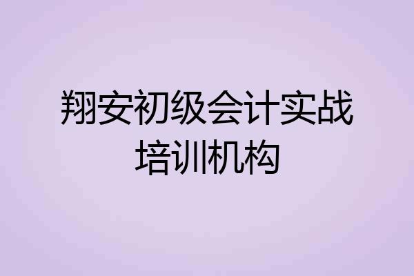 翔安初级会计实战培训机构