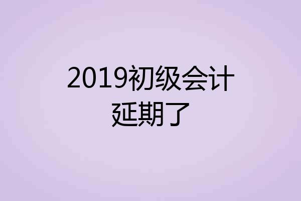 2019初级会计延期了