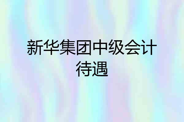 新华集团中级会计待遇