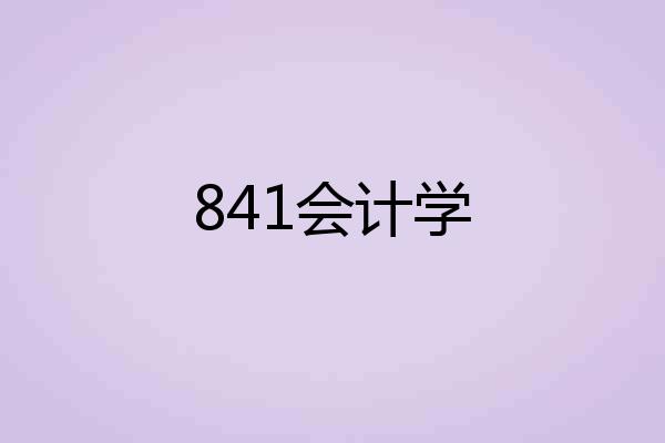 841会计学