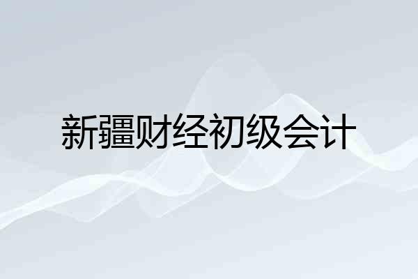 新疆财经初级会计
