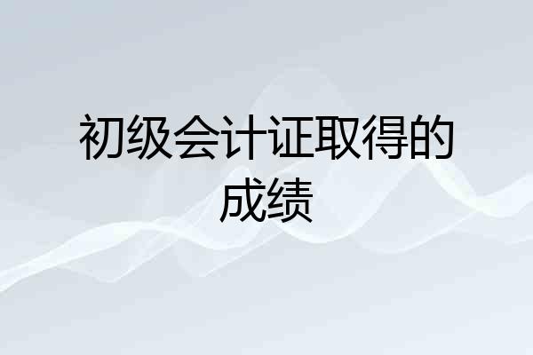 初级会计证取得的成绩