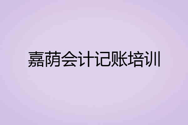嘉荫会计记账培训