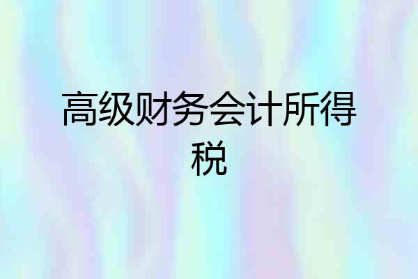 高级财务会计所得税