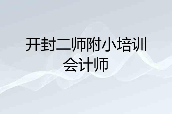 开封二师附小培训会计师