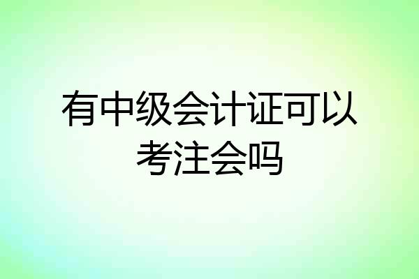 有中级会计证可以考注会吗