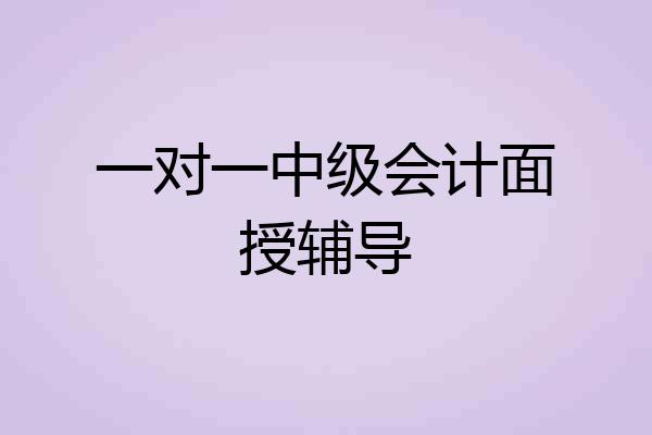 一对一中级会计面授辅导