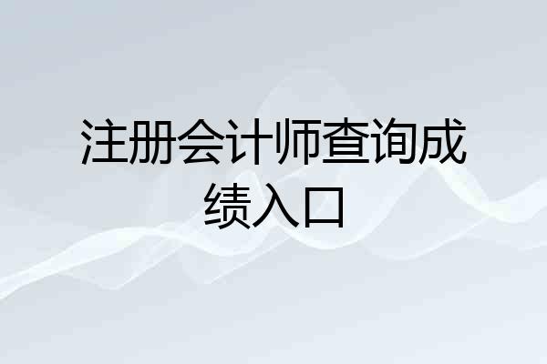 注册会计师查询成绩入口