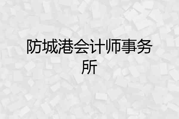 防城港会计师事务所