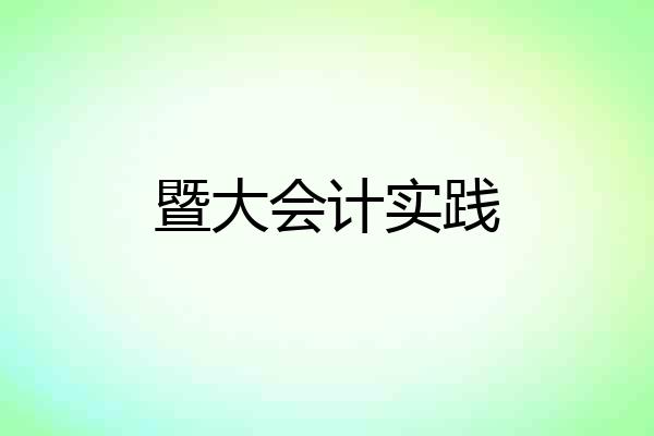 暨大会计实践