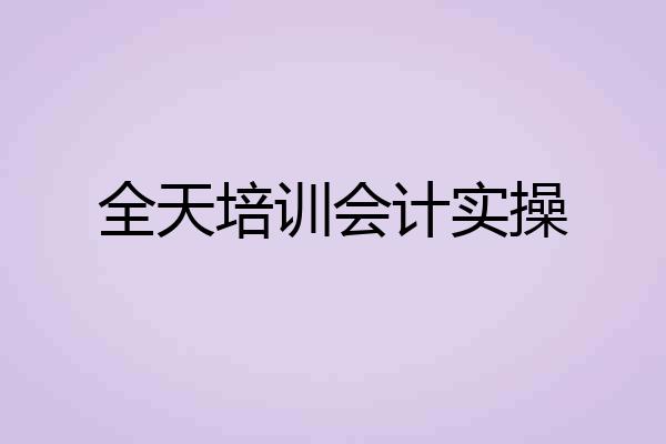 全天培训会计实操