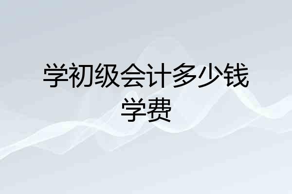 学初级会计多少钱学费
