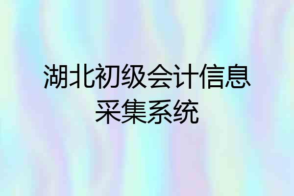 湖北初级会计信息采集系统
