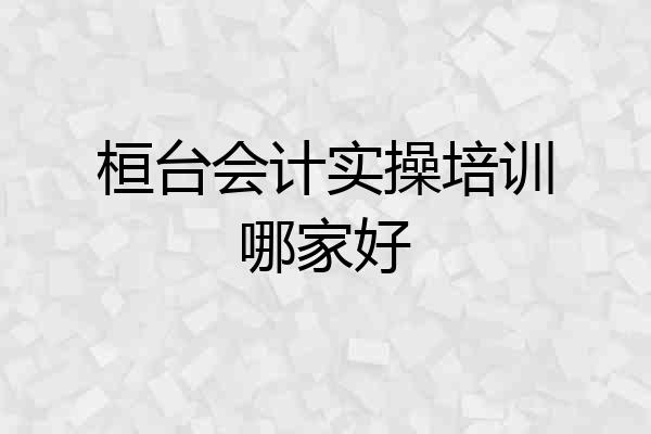 桓台会计实操培训哪家好