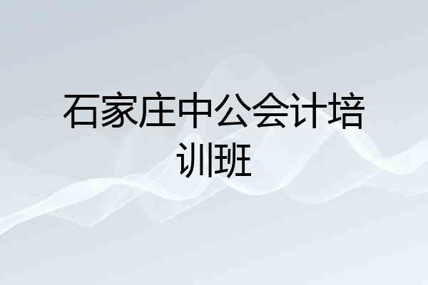 石家庄中公会计培训班