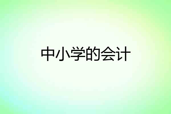 中小学的会计