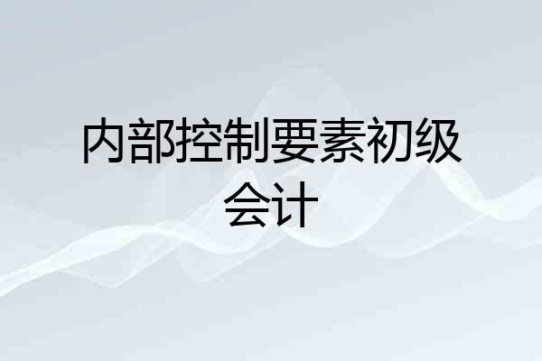 内部控制要素初级会计
