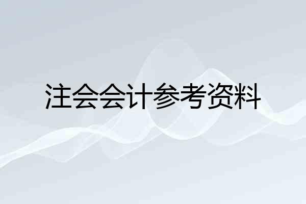 注会会计参考资料