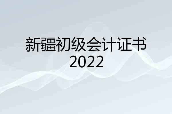 新疆初级会计证书2022