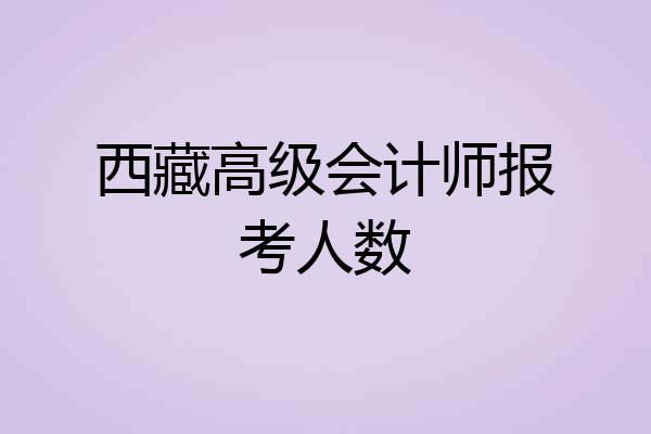 西藏高级会计师报考人数