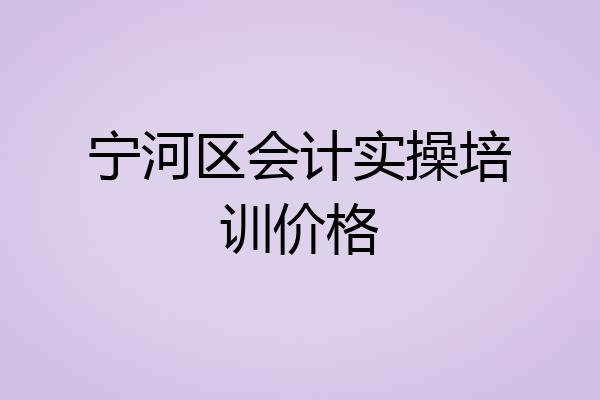 宁河区会计实操培训价格